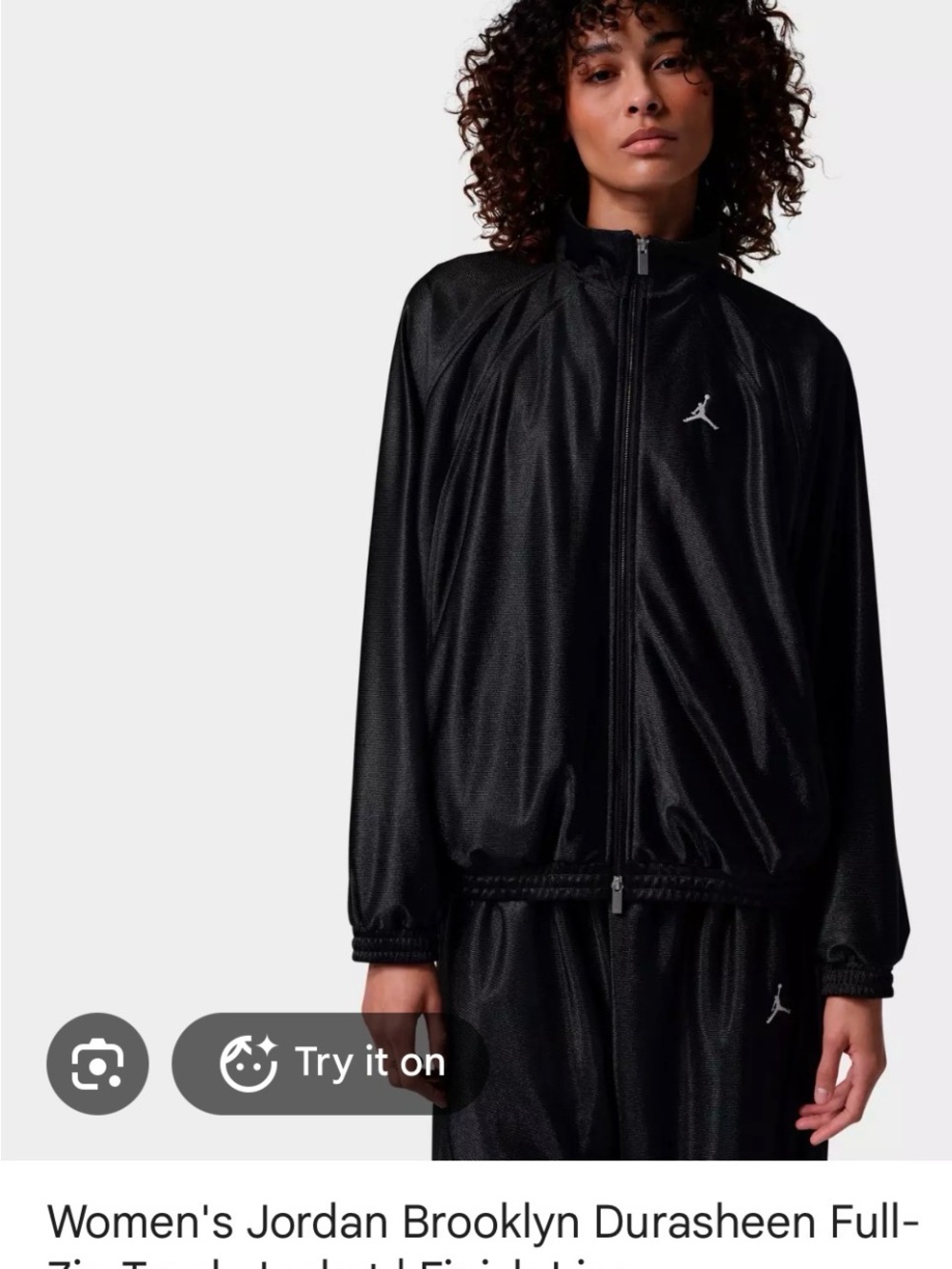 Jordan Women's Brooklyn Durasheen Full-Zip Jacket - Black size M